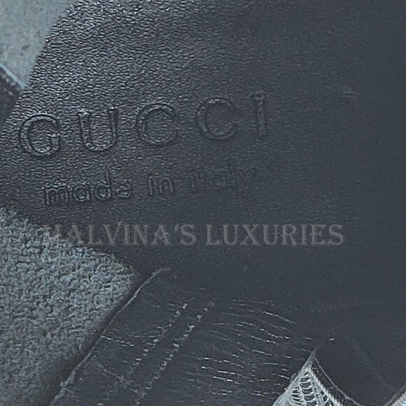 GUCCI BOOTS MENS LACE UP DISTRESSED BLACK LEATHER w LOGO sz 9 / 9.5 US - Picture 12 of 15